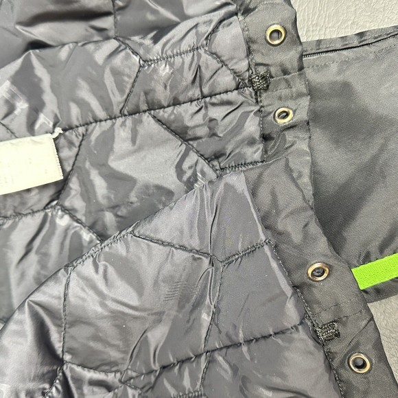 Vtg Polo Sport Coat Jacket Ralph Lauren Black Nylon Mens M Green Strip Logo Warm - Picture 11 of 11